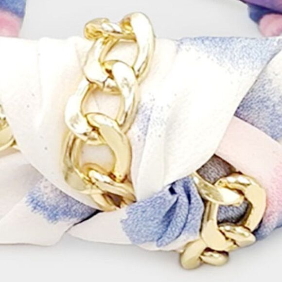 2/$22 Headband Chain Purple Tie Dye Burnout Knot - Picture 2 of 5
